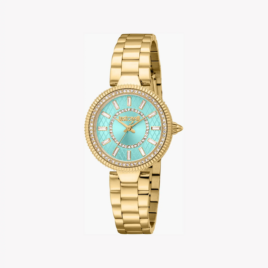 Just Cavalli Women's Gold Watch, Turquoise Dial | Jc1l308m0055 by JUST CAVALLI