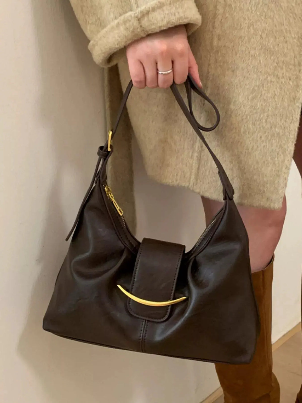 Buckle Adjustable Strap Crossbody Bag by Partner Label