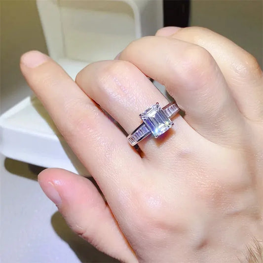 3 Carat Moissanite 925 Sterling Silver Ring by Partner Label