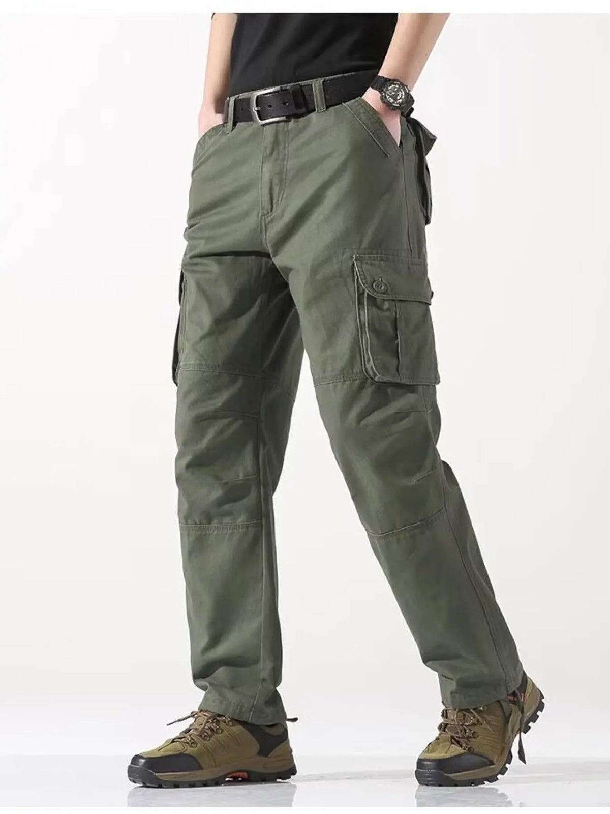 Men's Plus Size Relaxed Fit Cargo Pants by Partner Label