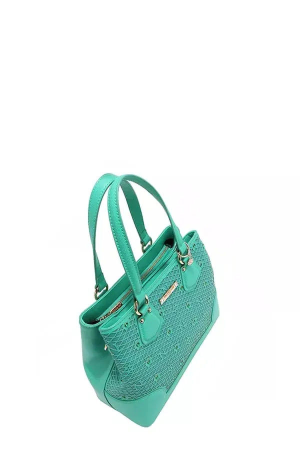 Nicole Lee USA Monogram Pattern Handbag with Rhinestones Decor by Nicole Lee USA