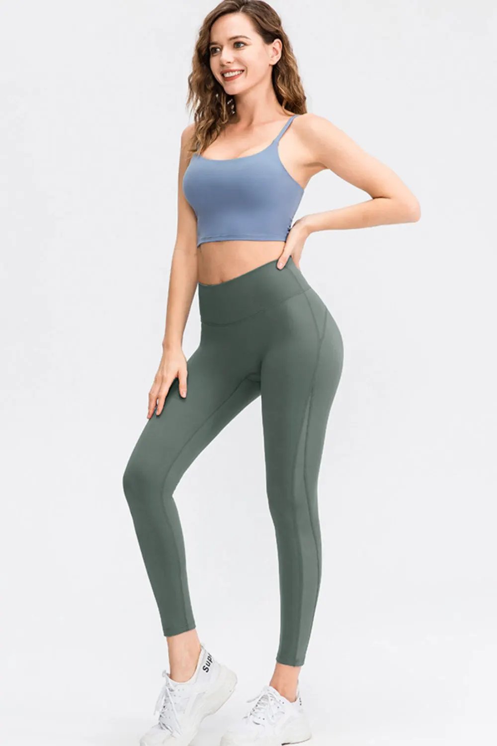 Wide Waistband Slim Fit Long Sports Pants by Partner Label