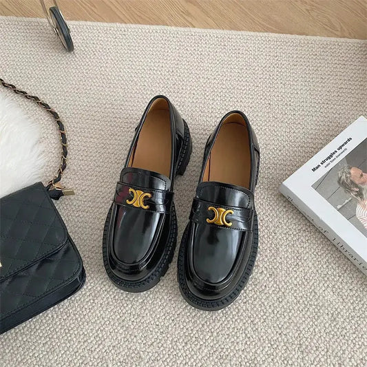 Round Toe Block Heel Loafers by Partner Label