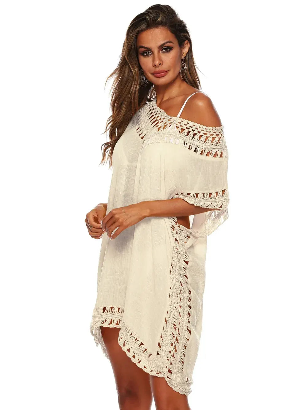 Cutout V-Neck Short Sleeve Cover-Up by Partner Labels