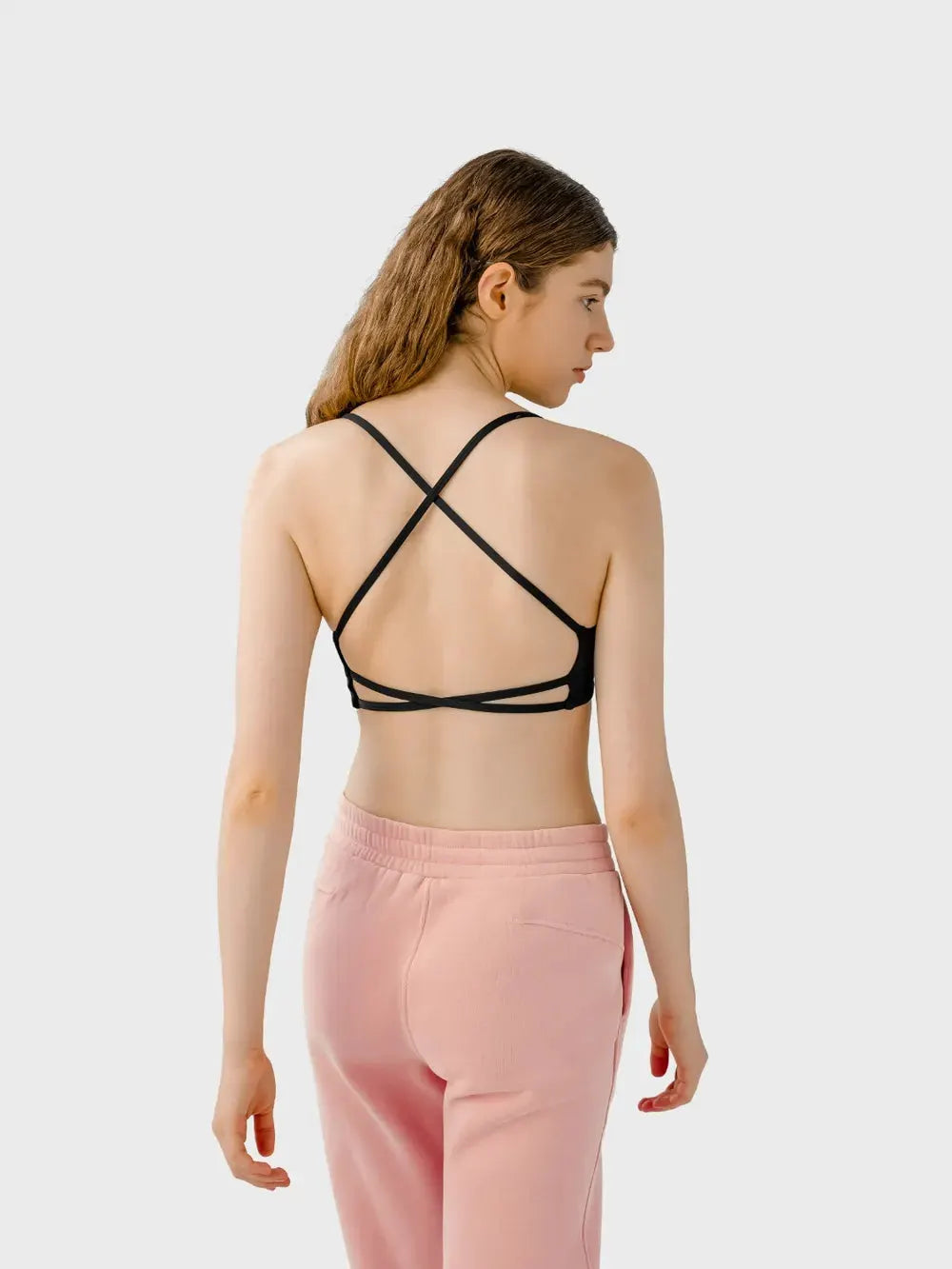 Millennia Crisscross Back Scoop Neck Active Cami with Detachable Chest Pads by Millennia