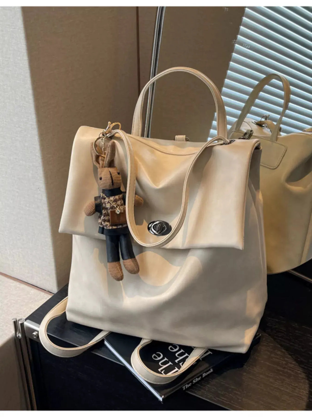 Leather Flap Backpack Bag by Partner Label