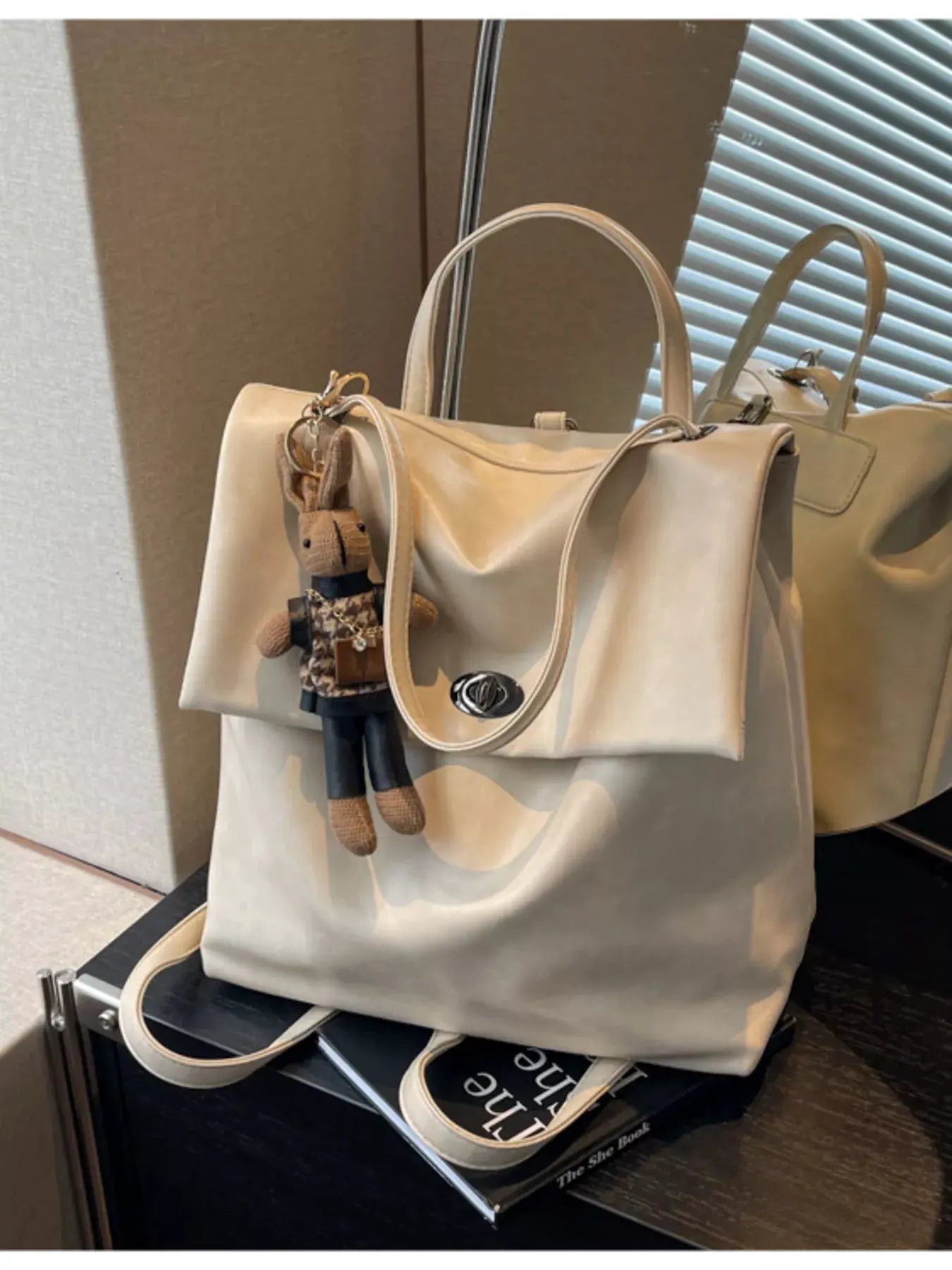 Leather Flap Backpack Bag by Partner Label