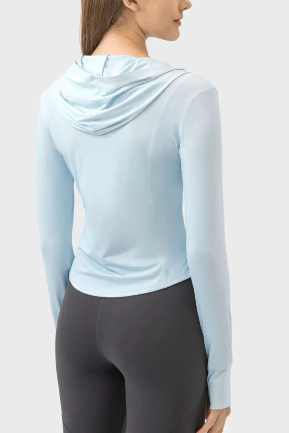 Millennia Pocketed Zip Up Hooded Long Sleeve Active Outerwear by Millennia