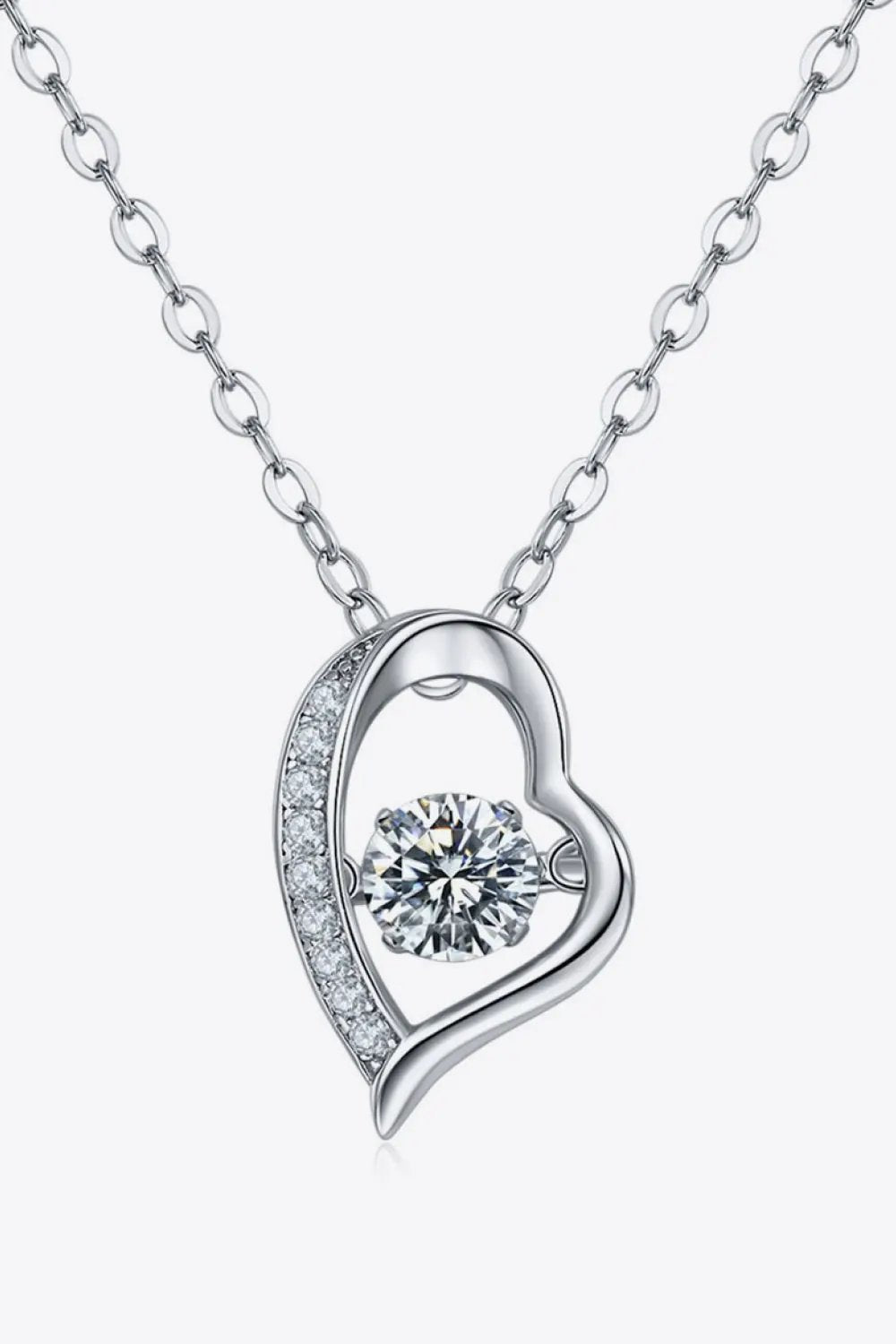 925 Sterling Silver Moissanite Pendant Necklace by Partner Labels