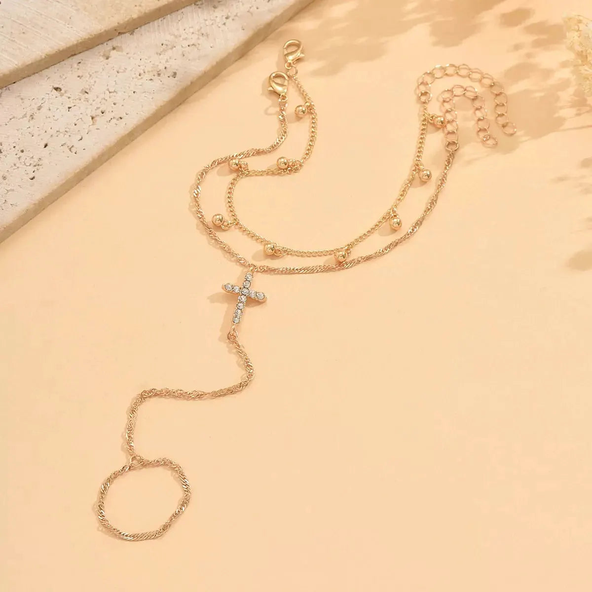 18K Gold-Plated Chain Cross Bracelet by Partner Label