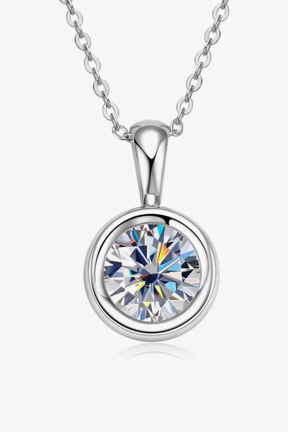 2 Carat Moissanite 925 Sterling Silver Necklace by Partner Labels