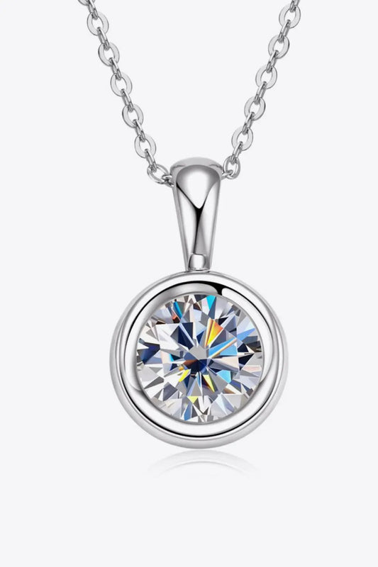2 Carat Moissanite 925 Sterling Silver Necklace by Partner Labels
