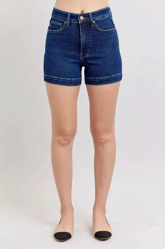 Judy Blue Full Size High Waist Tummy Control Denim Shorts Plus Size by Judy Blue