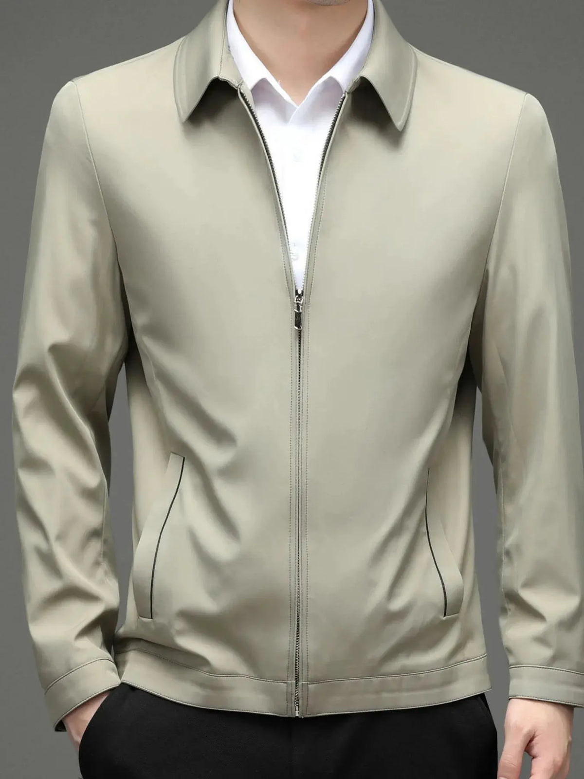 Men's Zip Up Long Sleeve Jacket by Partner Label