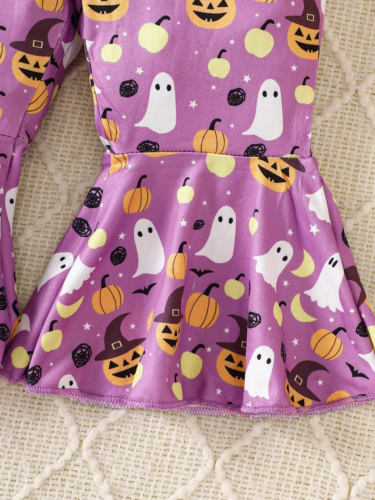 Children's Halloween Pumpkin Print Bell-Bottom Jumpsuit by Trendsi