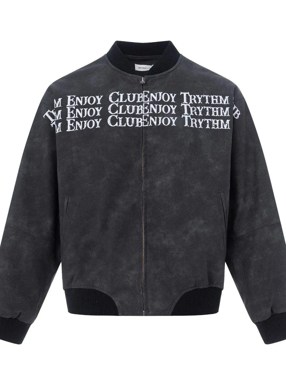 Men's Zip Up Letter Graphic Bomber Jacket by Partner Label