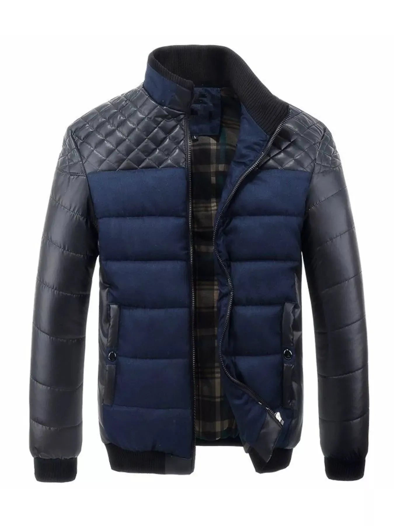 Men's Plus Size Zip Up Puffer Jacket by Partner Label