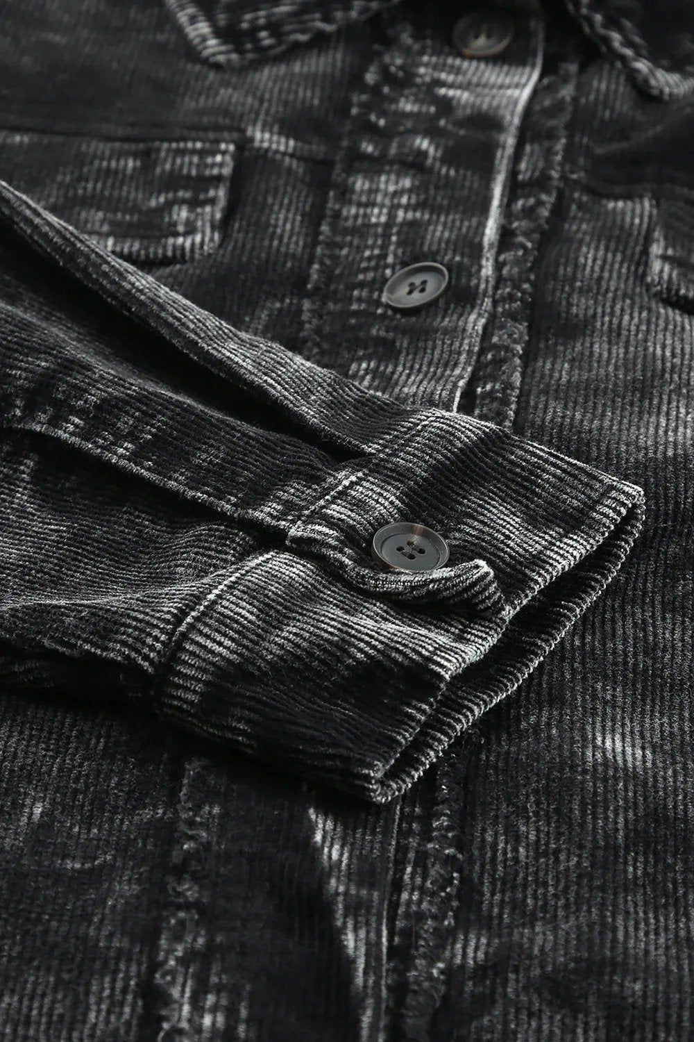 Washed Button Down Dropped Shoulder Jacket by Partner Label
