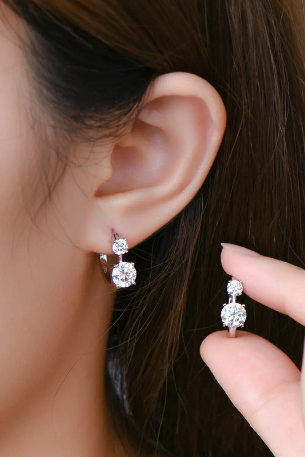 1.3 Carat Moissanite 925 Sterling Silver Earrings by Partner Label