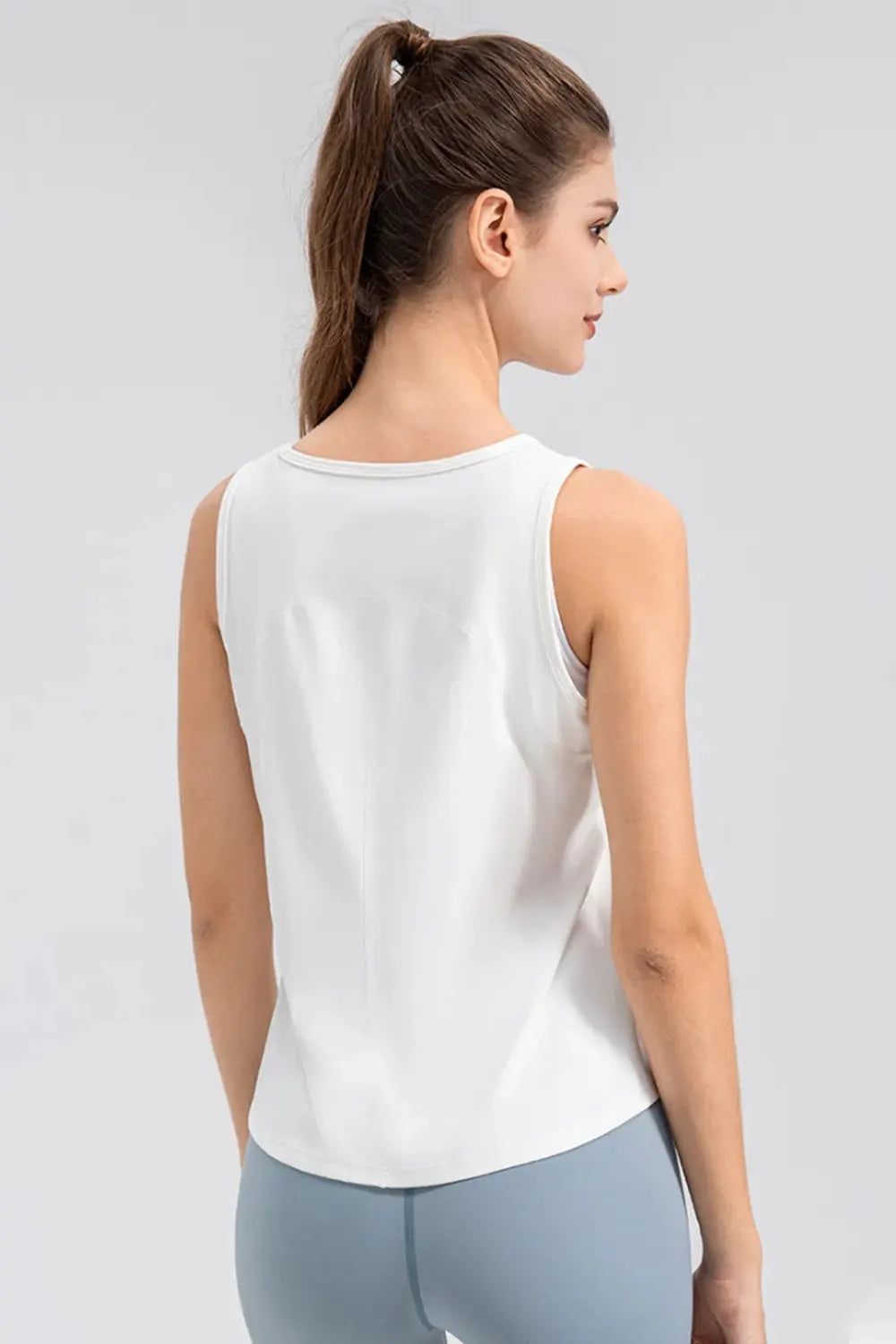 Wide Strap Round Neck Active Tank by Partner Label