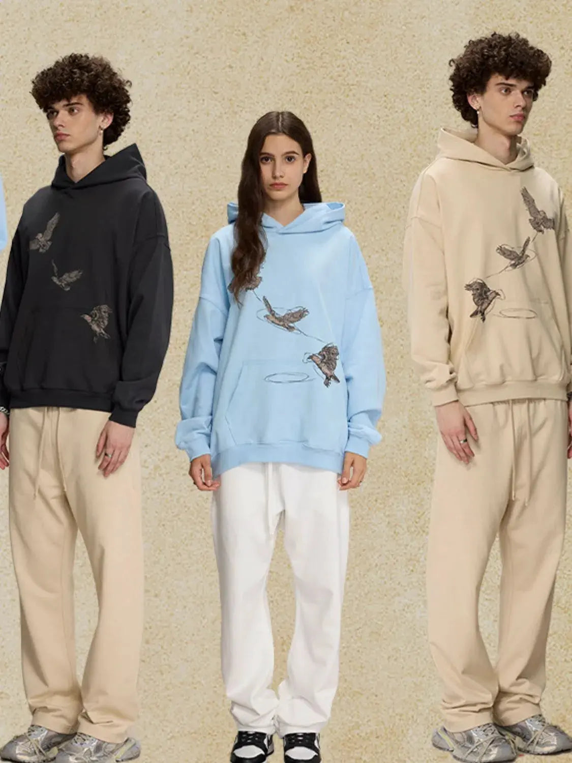 Men's Graphic Long Sleeve Hoodie with Kangaroo Pocket by Partner Label