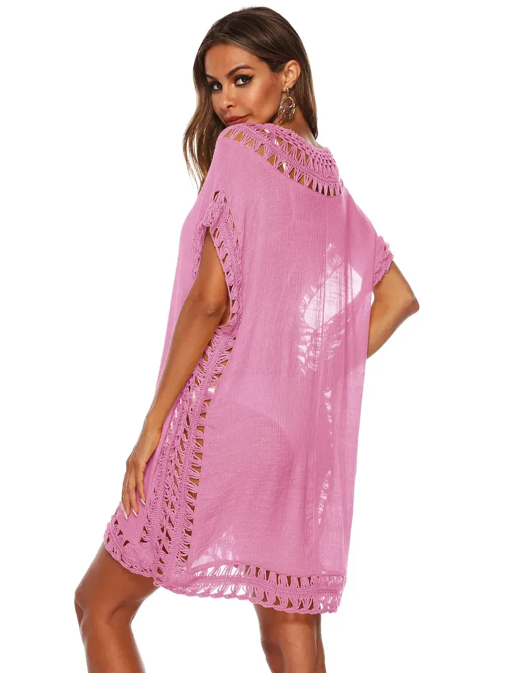 Cutout V-Neck Short Sleeve Cover-Up by Partner Labels