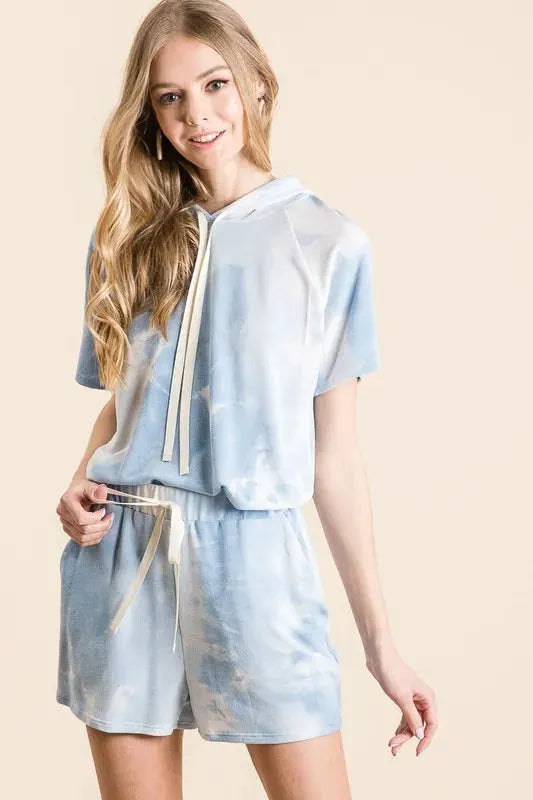 BiBi Tie Dye French Terry Hoodie Top and Bottom Set by BiBi