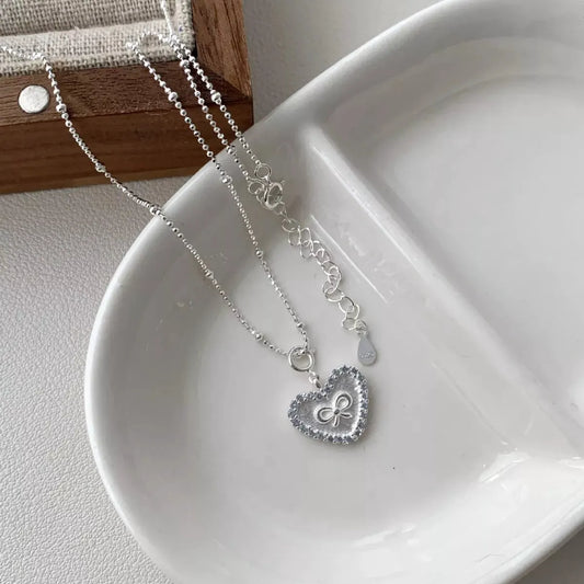 925 Sterling Silver Heart Necklace by Partner Labels