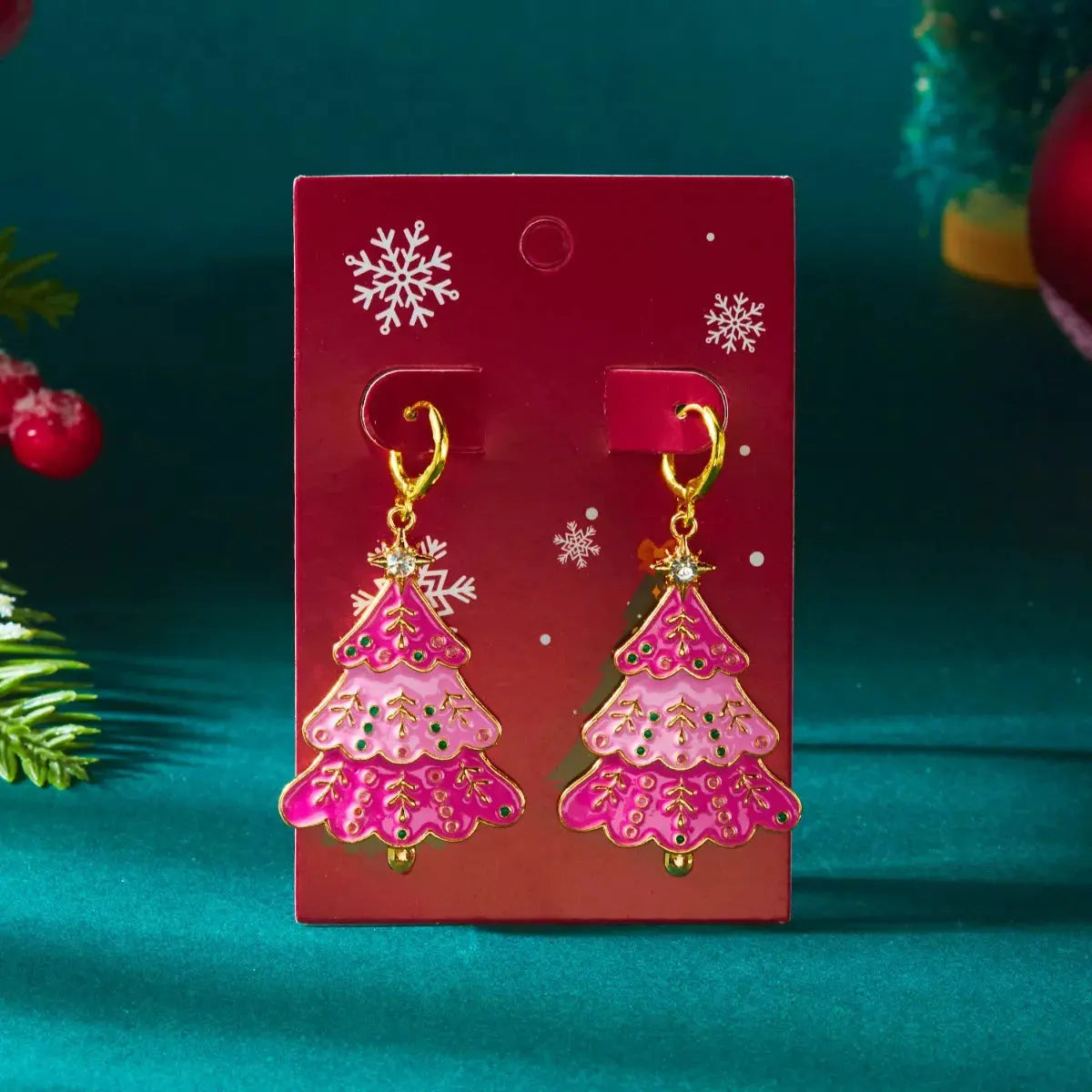 Christmas Tree Dangle Earrings by Partner Label