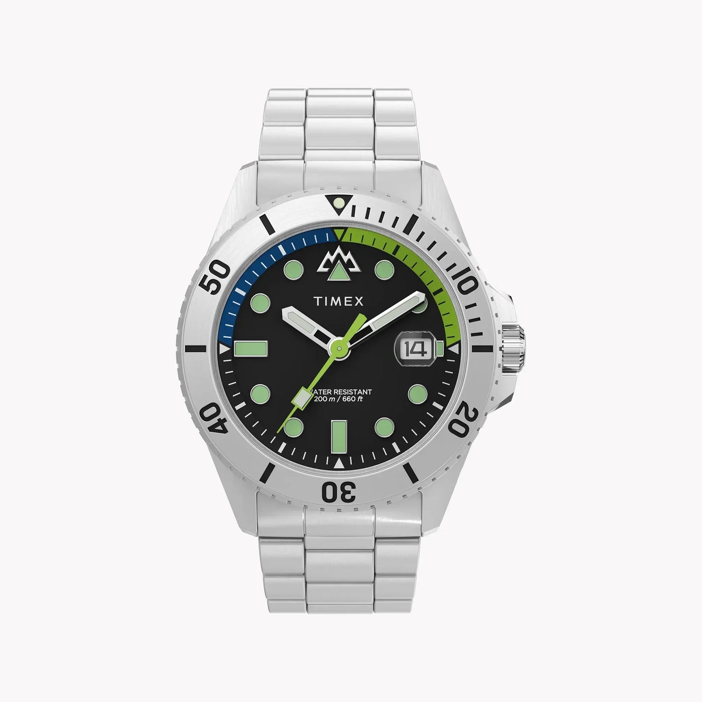 Timex Men's Stainless Steel Black Dial Watch, Silver | Tw2w41900 by TIMEX