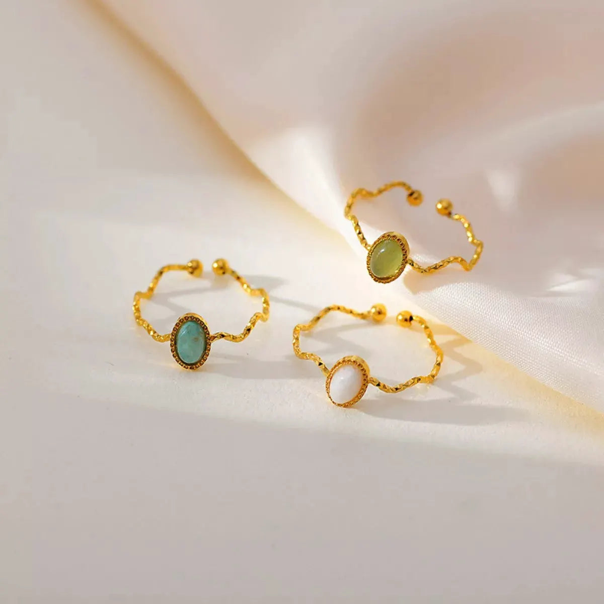 18K Gold-Plated Wave Open Ring by Partner Label