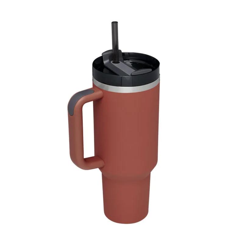 40 Oz Tumbler With Handle Straw Insulated, Stainless Steel Spill Proof Vacuum Coffee Cup Tumbler With Lid Tapered Mug Gifts For Valentine Lover Suitable For Car Gym Office Travel by Maiden-Art