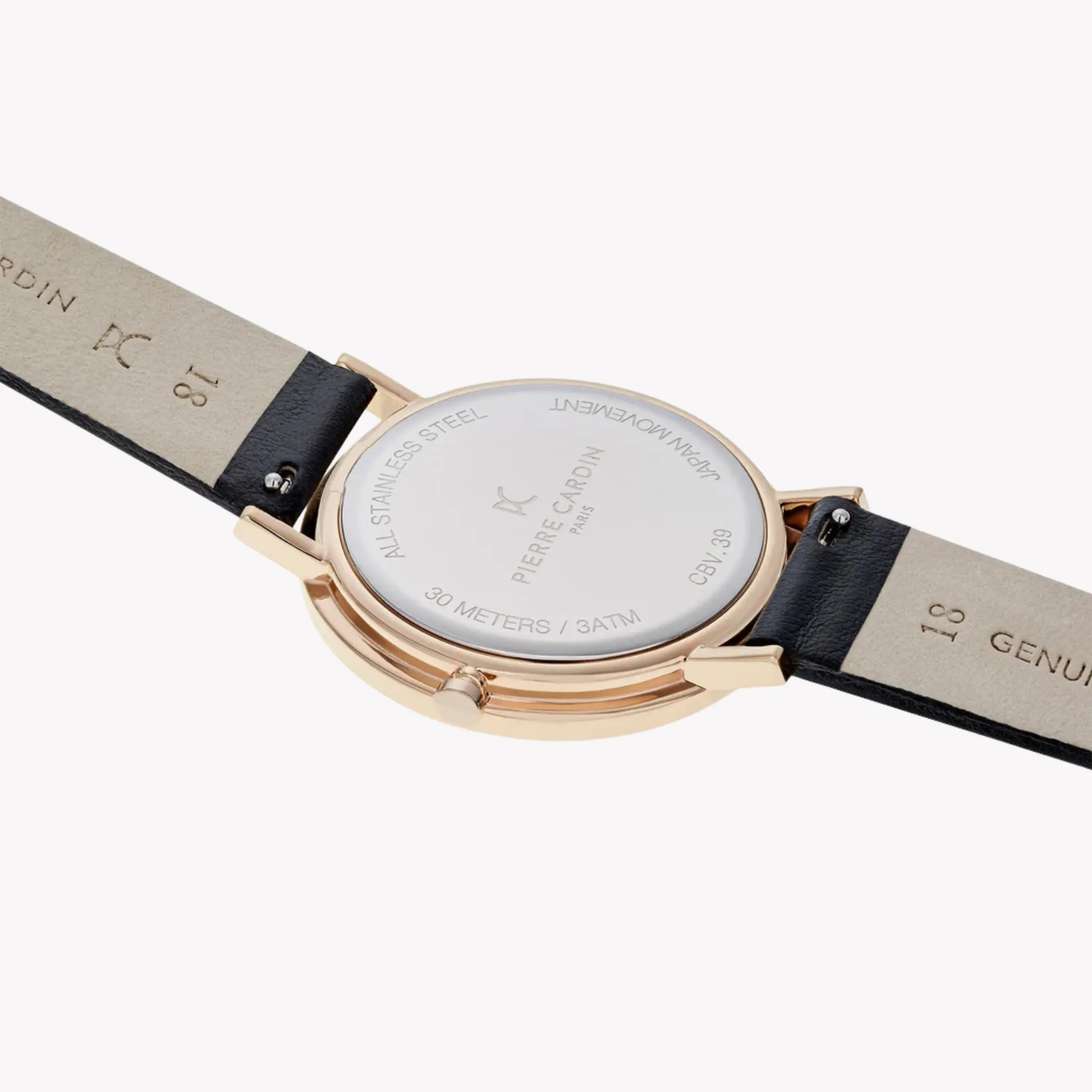 Pierre Cardin Women's Black Leather Watch, White Dial | Cbv.1014 by PIERRE CARDIN