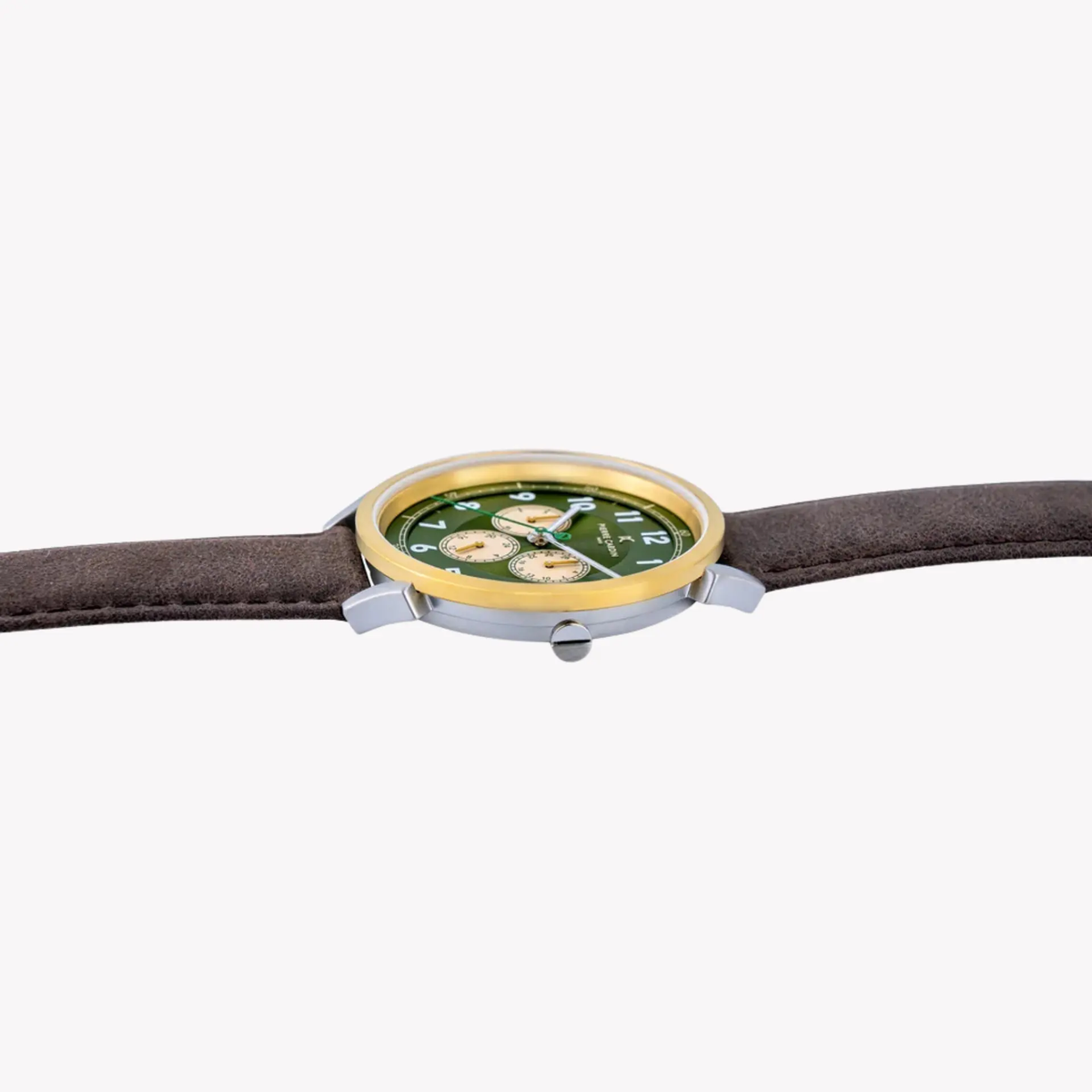 Pierre Cardin Men's Brown Leather Watch, Green Dial | Cpi.2071 by PIERRE CARDIN