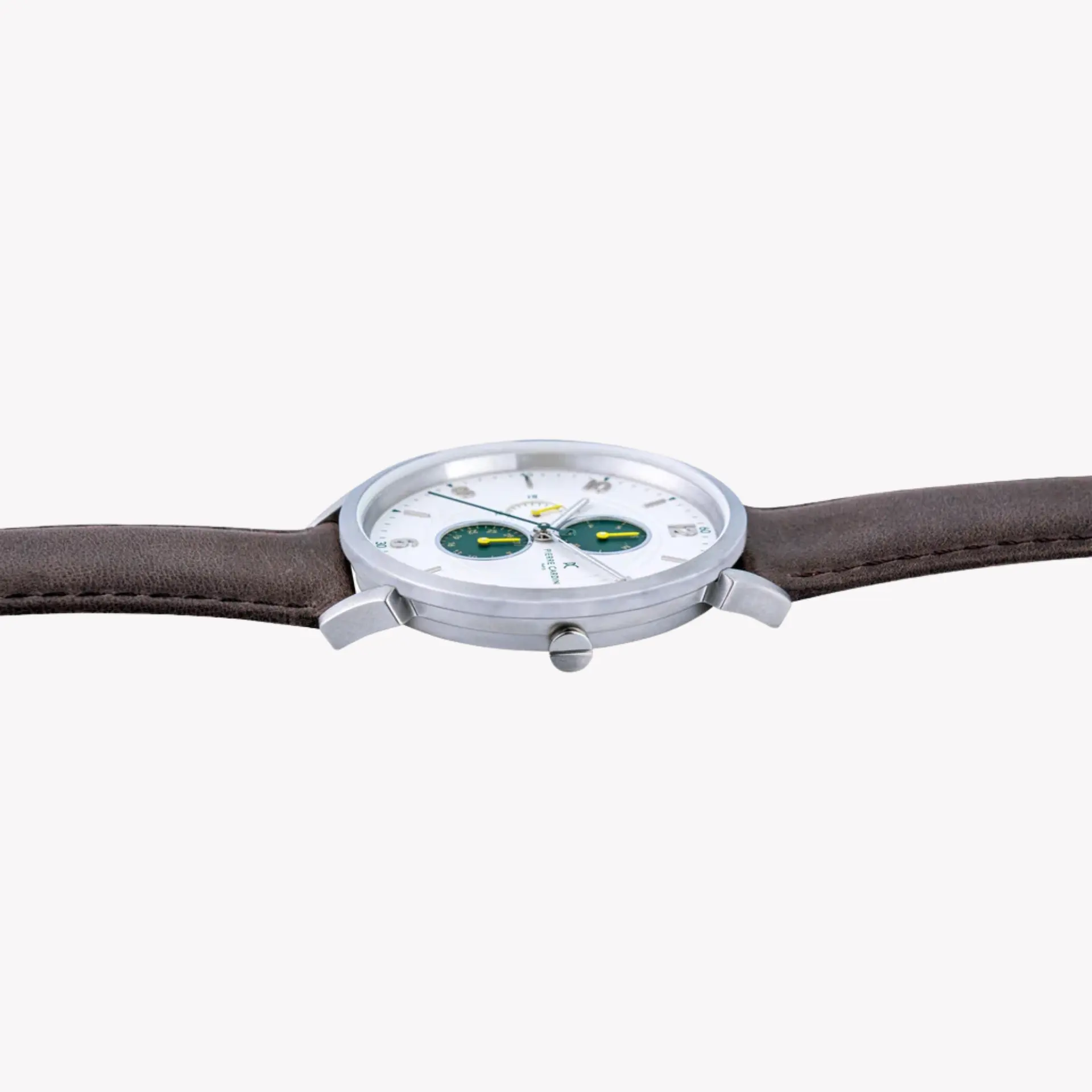 Pierre Cardin Men's Brown Leather Watch, Silver Case | Cpi.2057 by PIERRE CARDIN