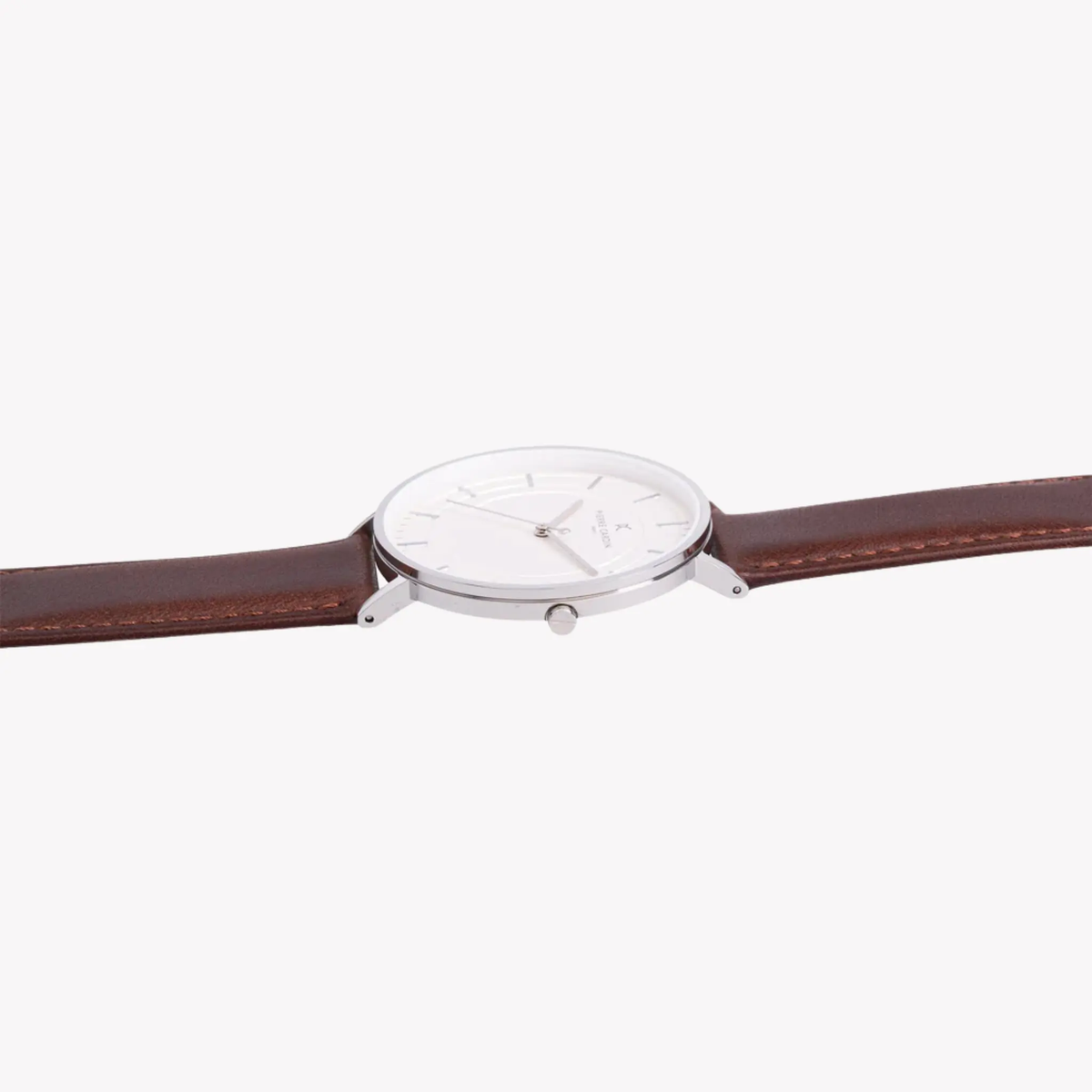 Pierre Cardin Men's Silver Watch, Brown Leather Band | Cbn.3031 by PIERRE CARDIN