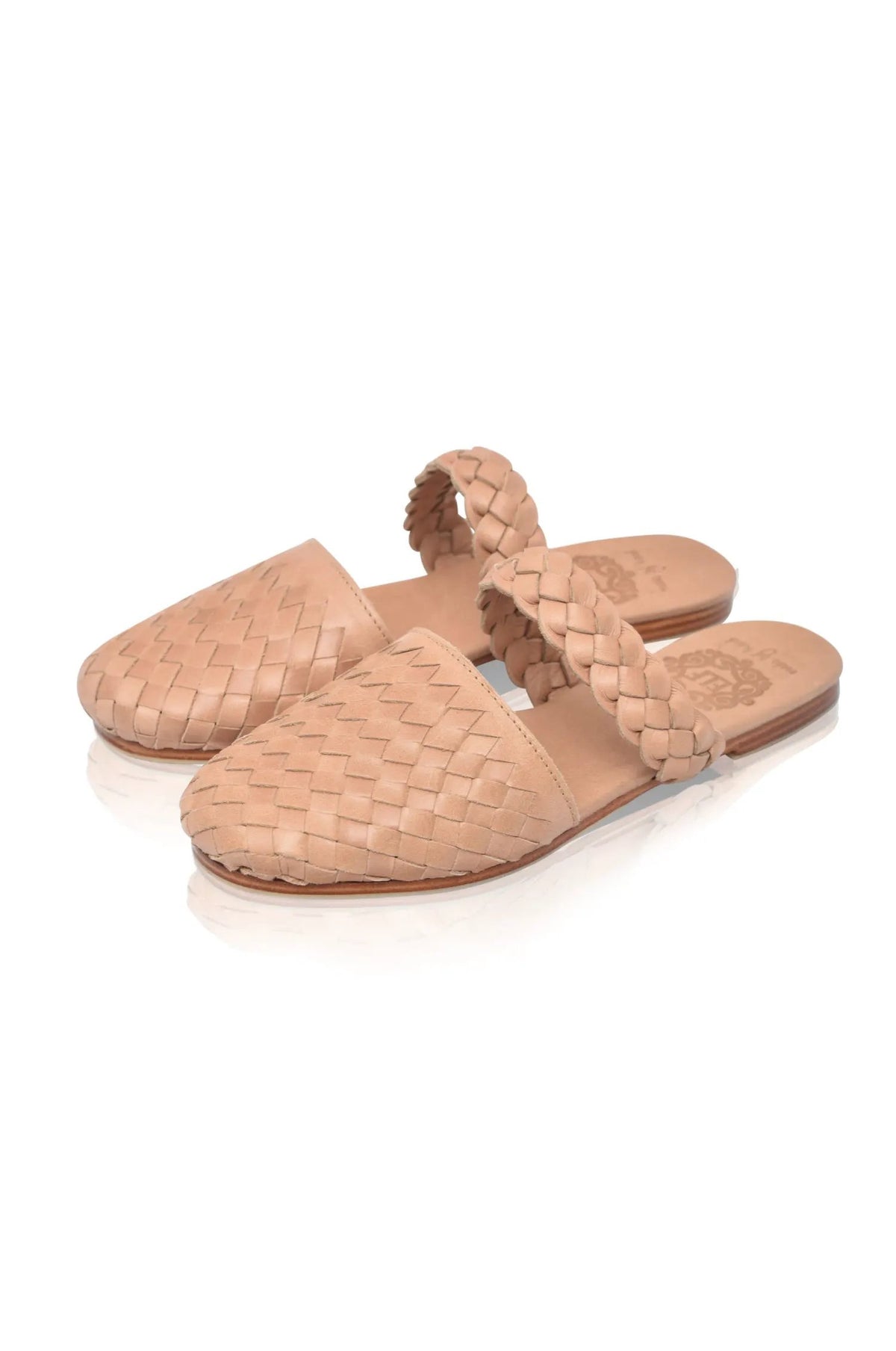 Sea Escape Woven Leather Slide Sandals by ELF