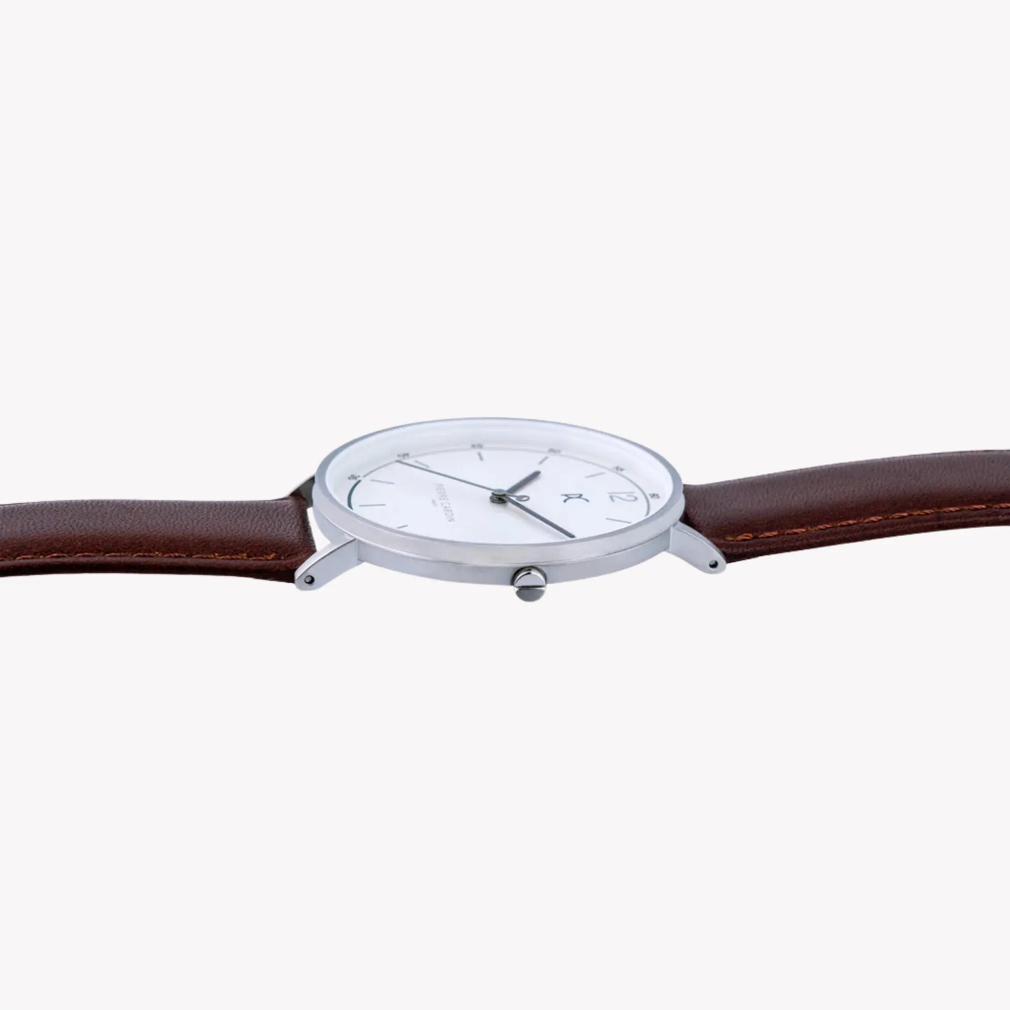 Pierre Cardin Men's Silver Stainless Steel, Brown Leather | Cbn.3001 by PIERRE CARDIN
