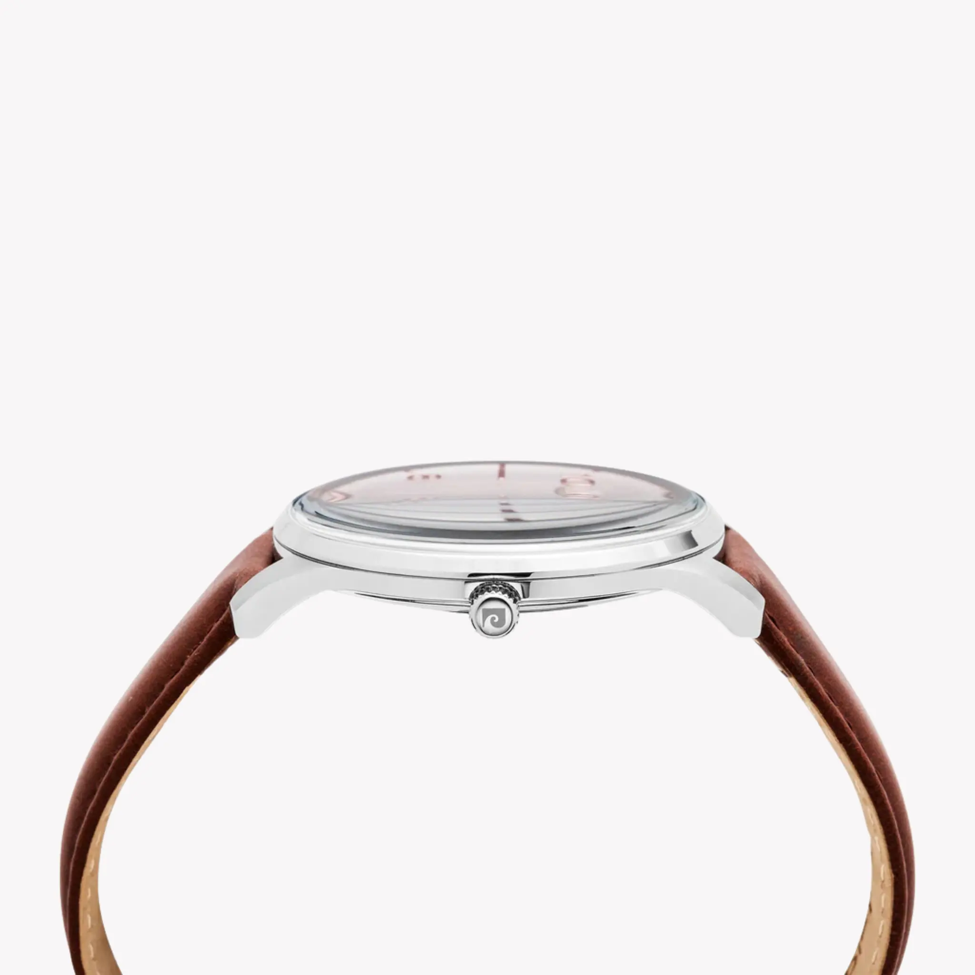 Pierre Cardin Men's Brown Leather Watch, Rose Dial | Pc902671f130 by PIERRE CARDIN