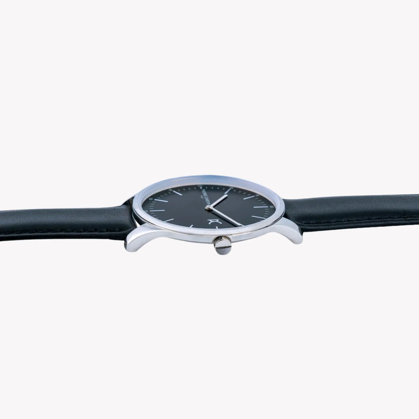 Pierre Cardin Men's Black Leather Watch, Silver Case | Cba.4002 by PIERRE CARDIN