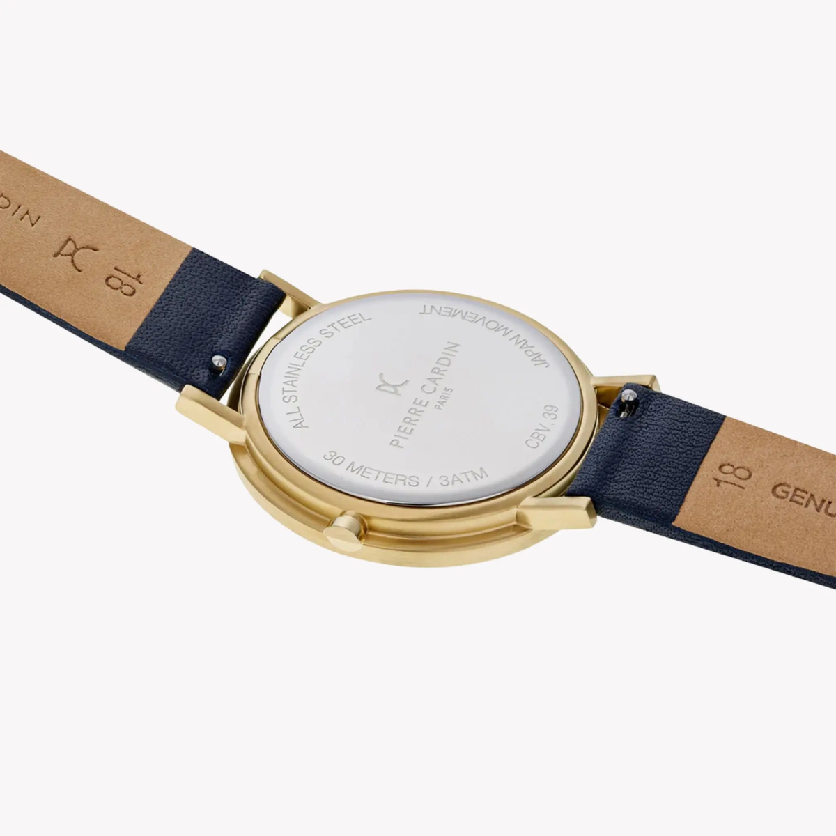 Pierre Cardin Women's Blue Leather Watch, Champagne Dial | Cbv.1004 by PIERRE CARDIN