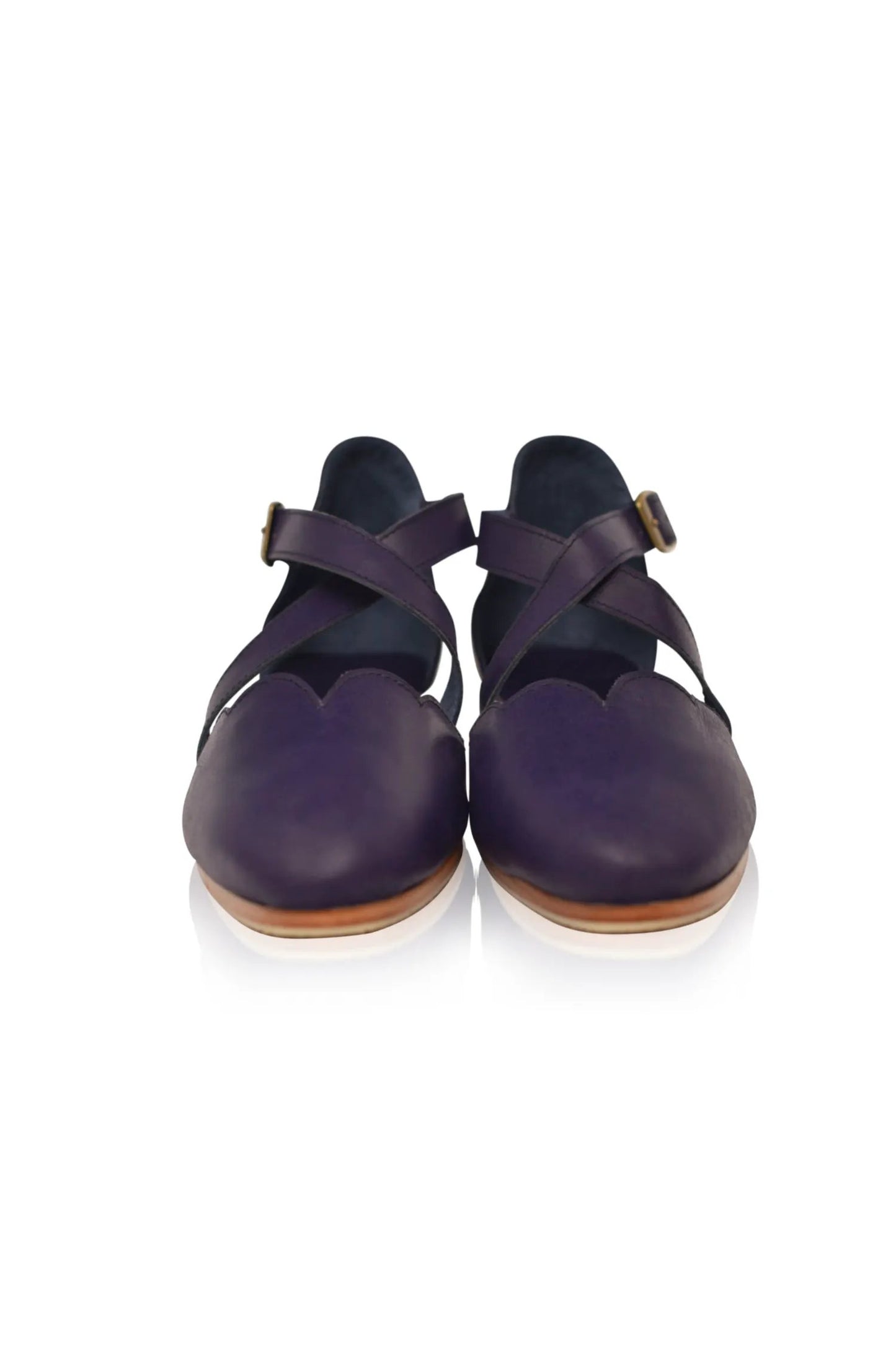 Mangrove Cross-Strap Leather Ballet Flats by ELF