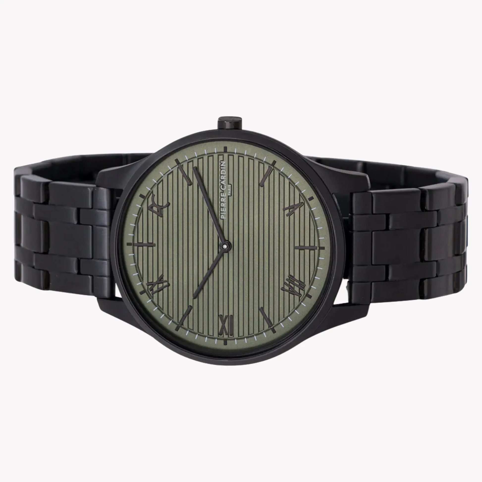 Pierre Cardin Men's Black Metal Watch, Green Dial | Cba.4022 by PIERRE CARDIN