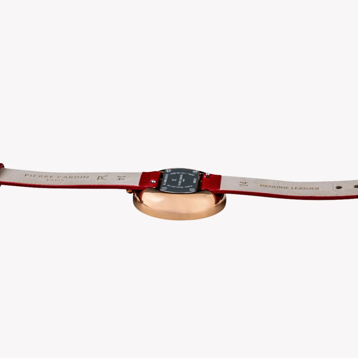 Pierre Cardin Women's Red Leather Watch, Rose Gold Case | Cma.0007 by PIERRE CARDIN