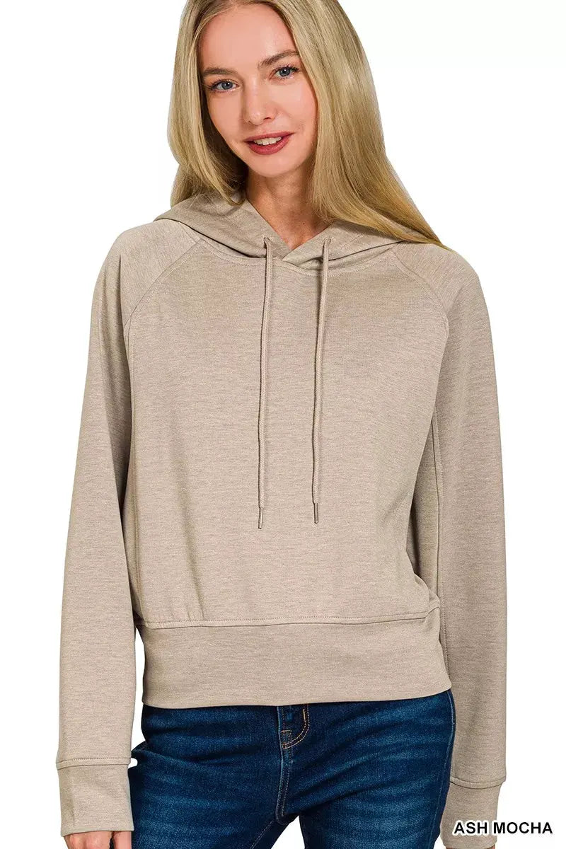 Zenana Drawstring Scuba Hoodie by Zenana