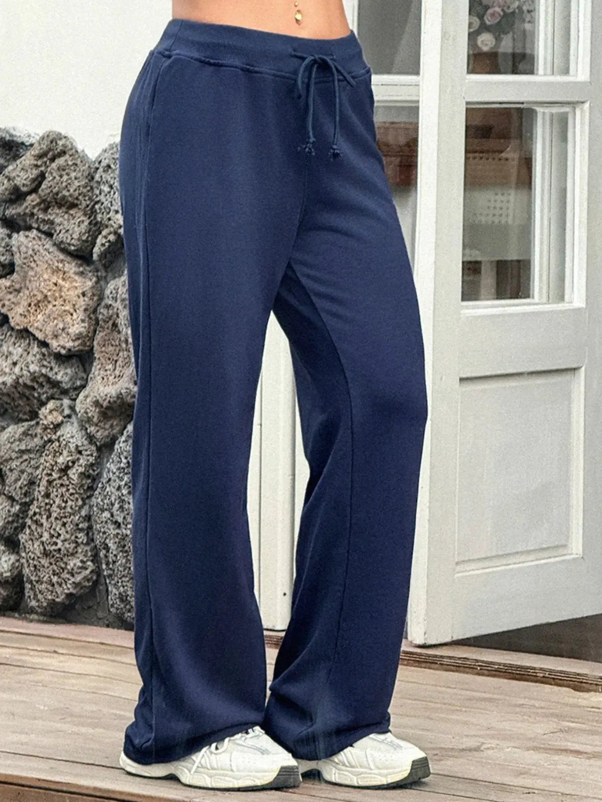 Drawstring Wide Leg Active Pants by Partner Label