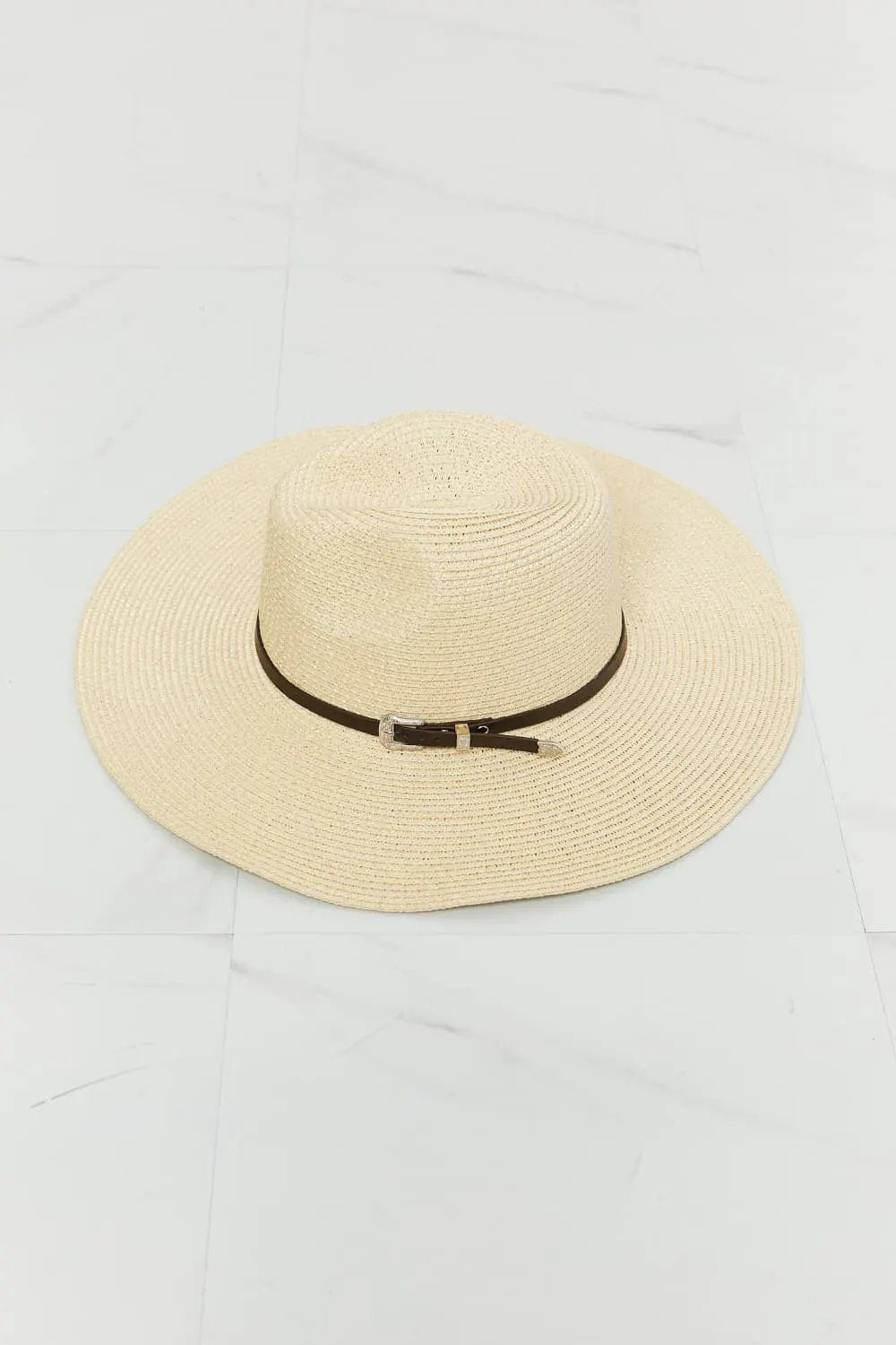 Fame Boho Summer Straw Fedora Hat by Fame
