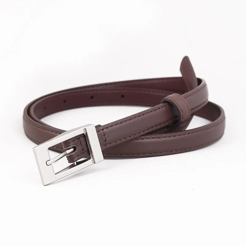 Metal Buckle Leather Belt by Trendsi
