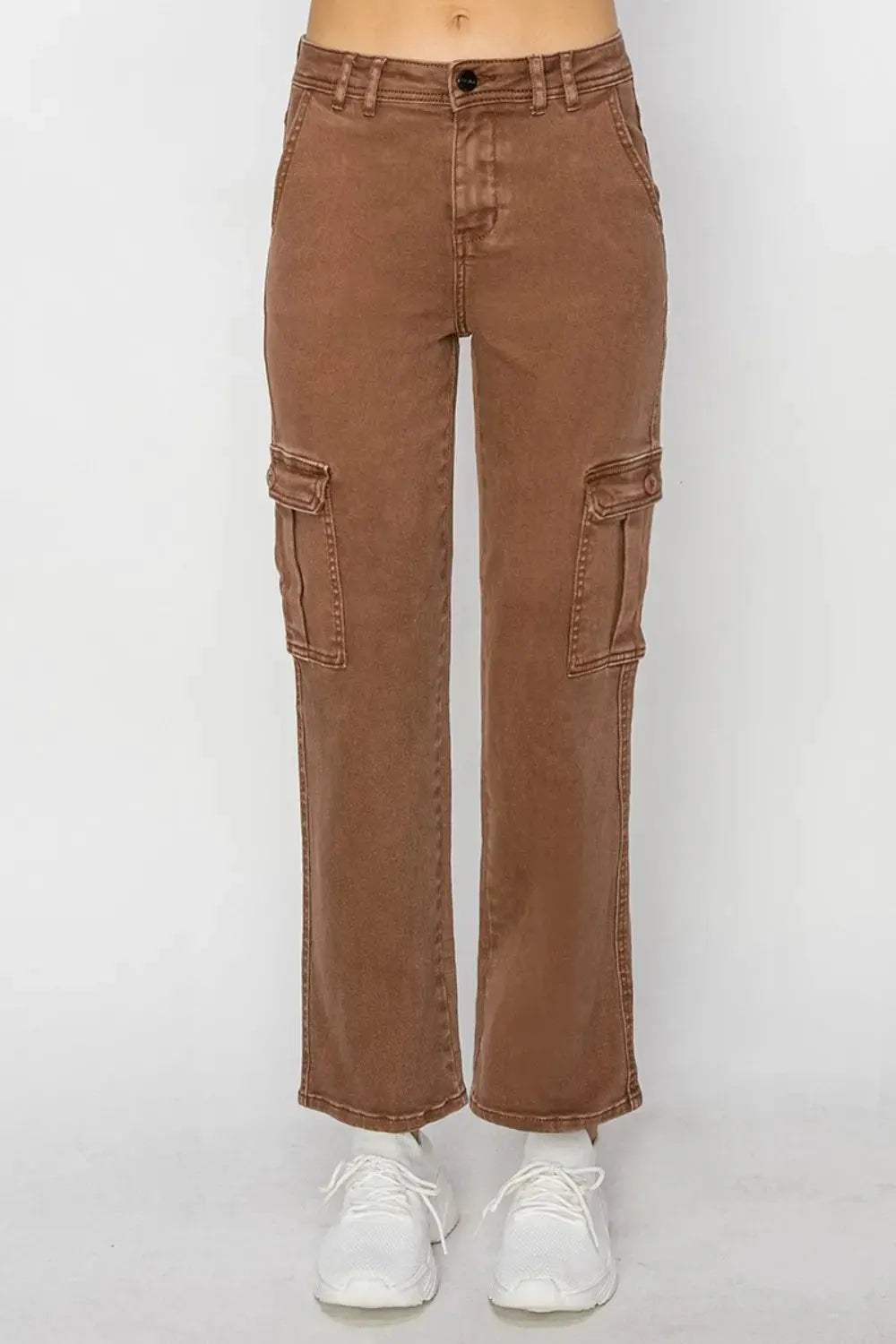 Risen Full Size High Rise Cargo Jeans by RISEN