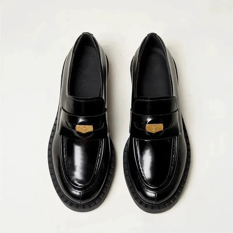 Round Toe Block Heel Loafers by Partner Label